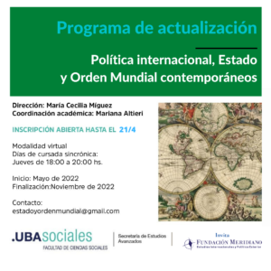 Programa de Actualización: Política Internacional, Estado y Orden Mundial Contemporáneos